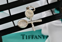 Load image into Gallery viewer, Tiffany &amp; Co. Silver Double Tennis Rackets &amp; Ball Charm Pendant

