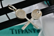 Load image into Gallery viewer, Tiffany &amp; Co. Silver Double Tennis Rackets &amp; Ball Charm Pendant
