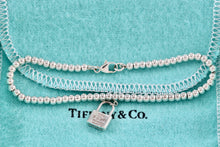 Load image into Gallery viewer, Tiffany &amp; Co. 1837 Silver Mini Padlock 4mm Ball Beaded 7&quot; Bracelet
