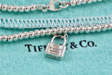 Load image into Gallery viewer, Tiffany &amp; Co. 1837 Silver Mini Padlock 4mm Ball Beaded 7&quot; Bracelet
