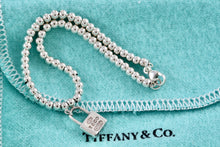 Load image into Gallery viewer, Tiffany &amp; Co. 1837 Silver Mini Padlock 4mm Ball Beaded 7&quot; Bracelet
