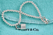 Load image into Gallery viewer, Tiffany &amp; Co. 1837 Silver Mini Padlock 4mm Ball Beaded 7&quot; Bracelet
