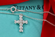 Load image into Gallery viewer, Tiffany &amp; Co. Paloma Picasso Silver Crown of Hearts Cross Pendant 16&quot; Necklace
