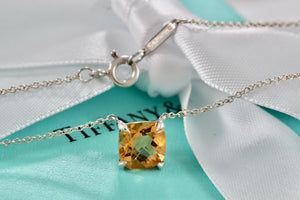 Tiffany & Co. Sterling Silver Sparkler Citrine Pendant 16" Necklace