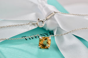 Tiffany & Co. Sterling Silver Sparkler Citrine Pendant 16" Necklace