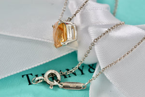 Tiffany & Co. Sterling Silver Sparkler Citrine Pendant 16" Necklace