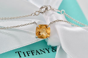 Tiffany & Co. Sterling Silver Sparkler Citrine Pendant 16" Necklace