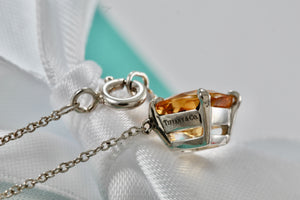 Tiffany & Co. Sterling Silver Sparkler Citrine Pendant 16" Necklace