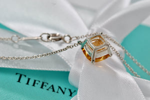 Tiffany & Co. Sterling Silver Sparkler Citrine Pendant 16" Necklace