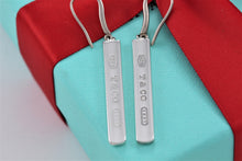 Load image into Gallery viewer, Tiffany &amp; Co. 1837 Silver Dangle Bar Hook Earrings Older Version
