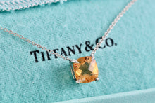 Load image into Gallery viewer, Tiffany &amp; Co. Sterling Silver Sparkler Citrine Pendant 16&quot; Necklace
