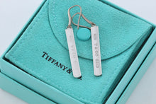 Load image into Gallery viewer, Tiffany &amp; Co. 1837 Silver Dangle Bar Hook Earrings Older Version
