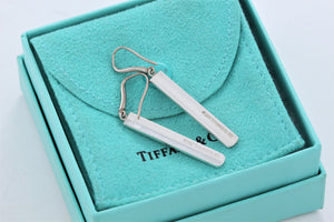 Tiffany & Co. 1837 Silver Dangle Bar Hook Earrings Older Version