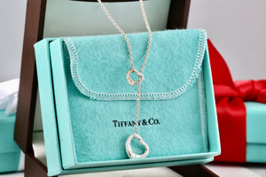 Tiffany & Co. Elsa Peretti Open Hearts Lariat 16-18" Necklace