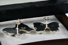 Load image into Gallery viewer, Vintage Taxco Mexico Sterling Silver Large Ribbon Bow Stud Earrings
