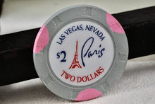 Load image into Gallery viewer, Las Vegas Hotel Paris Casino $2 Dollar H &amp; C Light Gray &amp; Pink Clay Poker Chip
