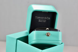 Tiffany & Co. Blue Teal Leather Engagement Ring Presentation Box Packaging