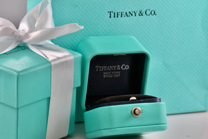 Tiffany & Co. Blue Teal Leather Engagement Ring Presentation Box Packaging