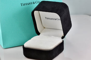 Tiffany & Co. Large White Engagement Ring Presentation Black Suede Box Packaging