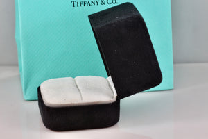 Tiffany & Co. Large White Engagement Ring Presentation Black Suede Box Packaging