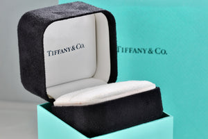 Tiffany & Co. Large White Engagement Ring Presentation Black Suede Box Packaging