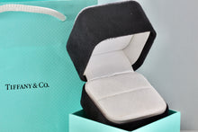 Load image into Gallery viewer, Tiffany &amp; Co. Large White Engagement Ring Presentation Black Suede Box Packaging
