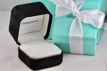 Load image into Gallery viewer, Tiffany &amp; Co. Large White Engagement Ring Presentation Black Suede Box Packaging
