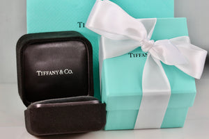 Tiffany & Co. Large Engagement Ring Presentation Black Suede Box Packaging