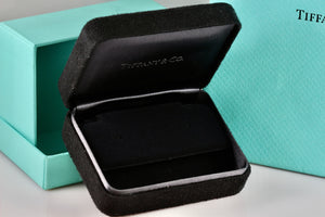 Tiffany & Co. Small Black Suede Silk Earrings Presentation Box Packaging