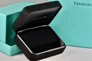 Tiffany & Co. Small Black Suede Silk Earrings Presentation Box Packaging