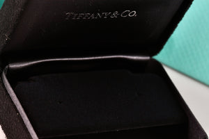 Tiffany & Co. Small Black Suede Silk Earrings Presentation Box Packaging