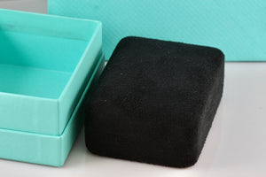 Tiffany & Co. Small Black Suede Silk Earrings Presentation Box Packaging