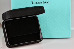 Tiffany & Co. Small Black Suede Silk Earrings Presentation Box Packaging