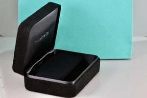 Tiffany & Co. Small Black Suede Silk Earrings Presentation Box Packaging