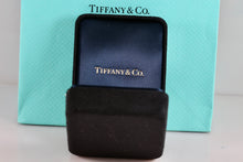 Load image into Gallery viewer, Tiffany &amp; Co. Small Black Suede Royal Blue Silk Necklace Presentation Box Packaging
