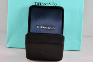 Tiffany & Co. Small Black Suede Royal Blue Silk Necklace Presentation Box Packaging