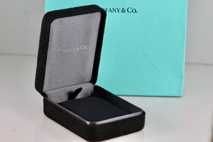 Tiffany & Co. Small Black Suede Gray Necklace Presentation Box Packaging