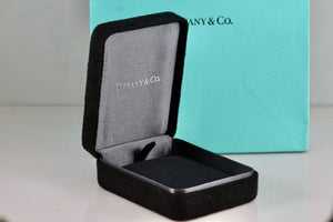 Tiffany & Co. Small Black Suede Gray Necklace Presentation Box Packaging