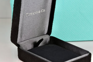 Tiffany & Co. Small Black Suede Gray Necklace Presentation Box Packaging