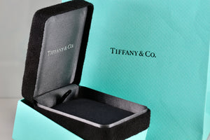 Tiffany & Co. Small Black Suede Gray Necklace Presentation Box Packaging