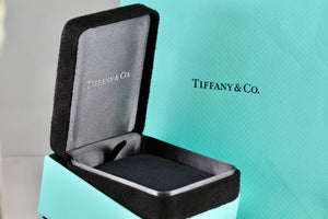 Tiffany & Co. Small Black Suede Gray Necklace Presentation Box Packaging