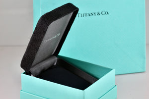 Tiffany & Co. Small Black Suede Gray Necklace Presentation Box Packaging