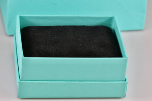 Tiffany & Co. Small Black Suede Gray Necklace Presentation Box Packaging