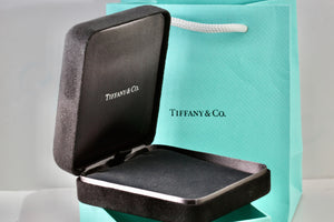 Tiffany & Co. Large Black Suede Silk Necklace Presentation Box Packaging