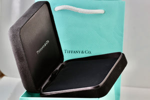 Tiffany & Co. Large Black Suede Silk Necklace Presentation Box Packaging