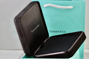 Tiffany & Co. Large Black Suede Silk Necklace Presentation Box Packaging