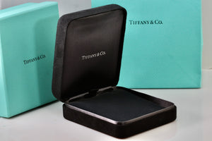 Tiffany & Co. Large Black Suede Silk Necklace Presentation Box Packaging