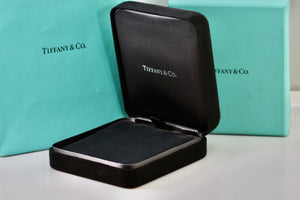 Tiffany & Co. Large Black Suede Silk Necklace Presentation Box Packaging