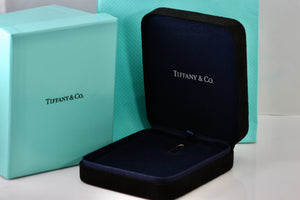 Tiffany & Co. Large Black Suede Royal Blue Presentation Box Packaging