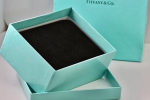 Tiffany & Co. Large Black Suede Royal Blue Presentation Box Packaging